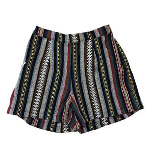 Color of Heat Striped Boho Festival Mini Skirt Elastic Waist